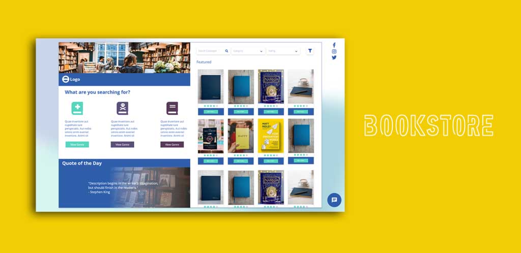bookstore website design template image 1