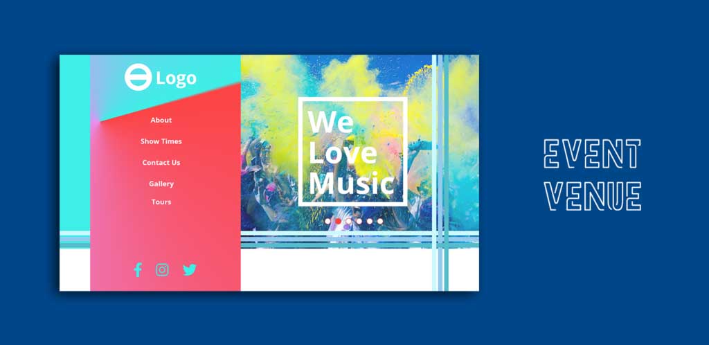 event venue website template image